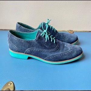 Cole Haan Alisa Wingtip Oxfords - Navy & Teal 9.5